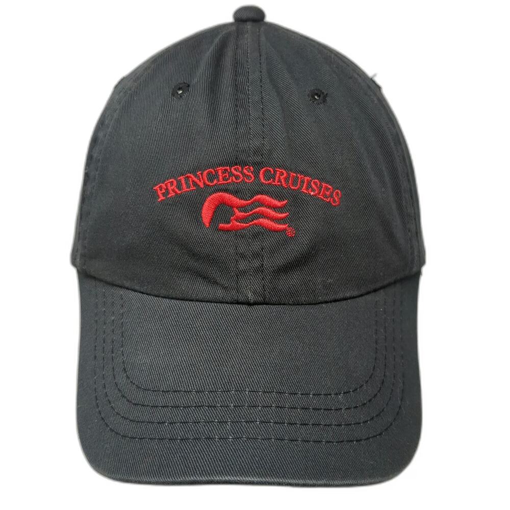 Princess Cruises Baseball Cap Black One Size Slideback Cotton Logo Travel Hat